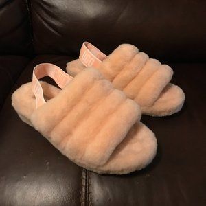 UGG Fluff Yeah Peach Slide Sandal (Size 8)